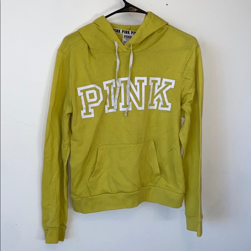 yellow sweatshirt from pink/ victoria secret
